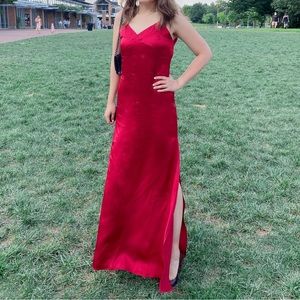 Reformation Silk Slip Dress in Red